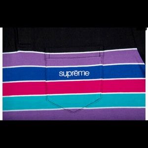 SUPREME Chest Stripe Polo Black